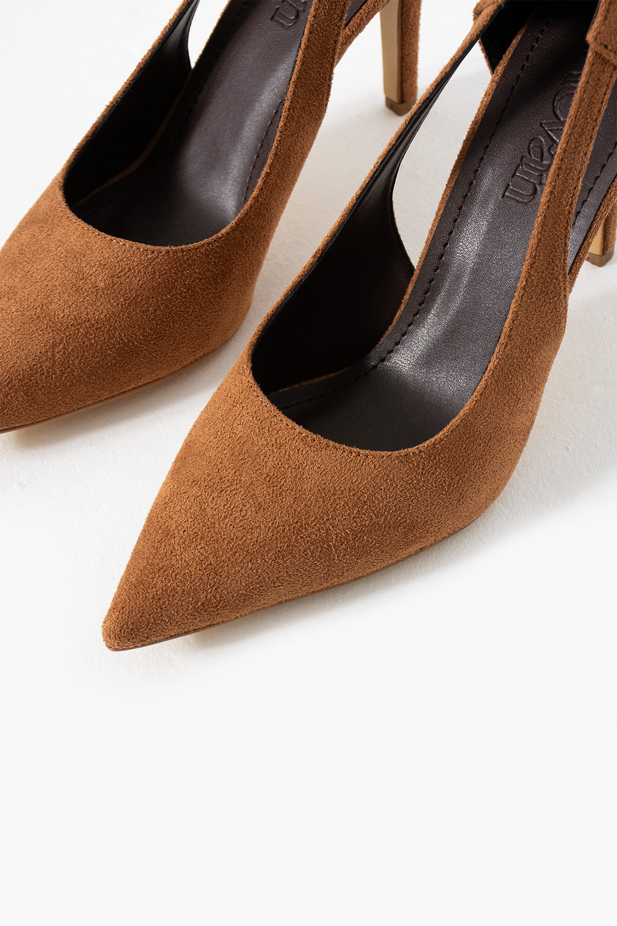 Women's Pointed Toe Calfskin Suede Heeled Shoes 9 cm Comfortable