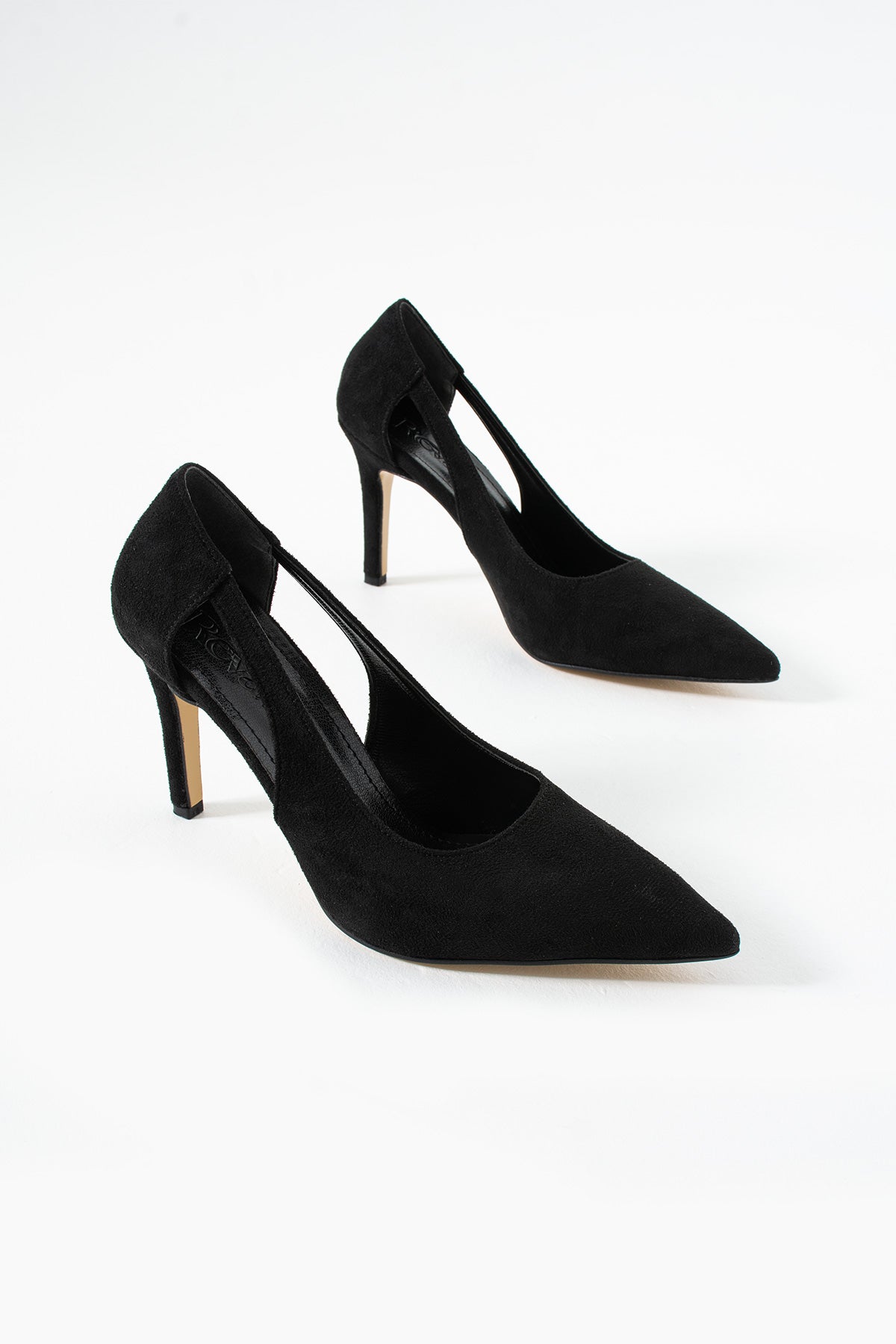 Women's Pointed Toe Calfskin Suede Heeled Shoes 9 cm Comfortable