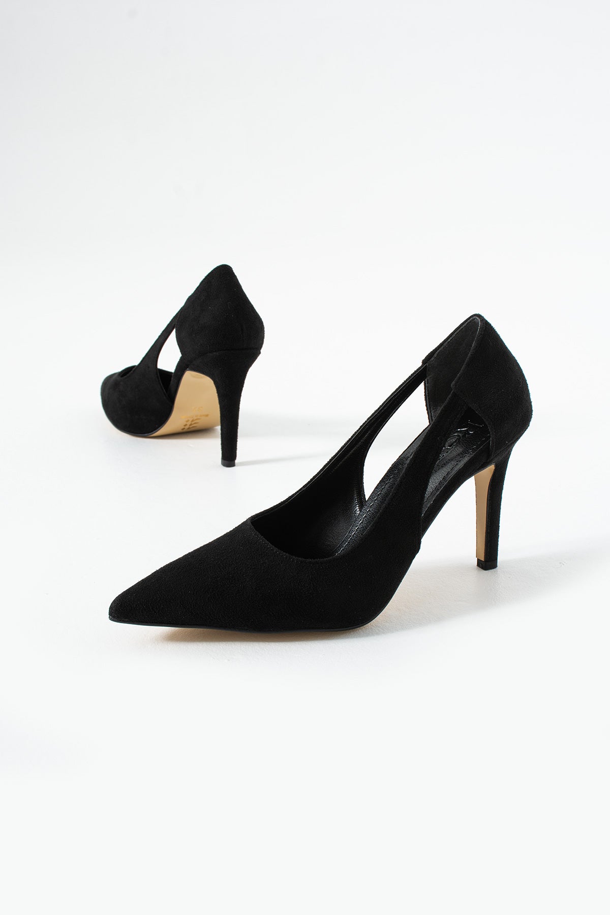 Women's Pointed Toe Calfskin Suede Heeled Shoes 9 cm Comfortable