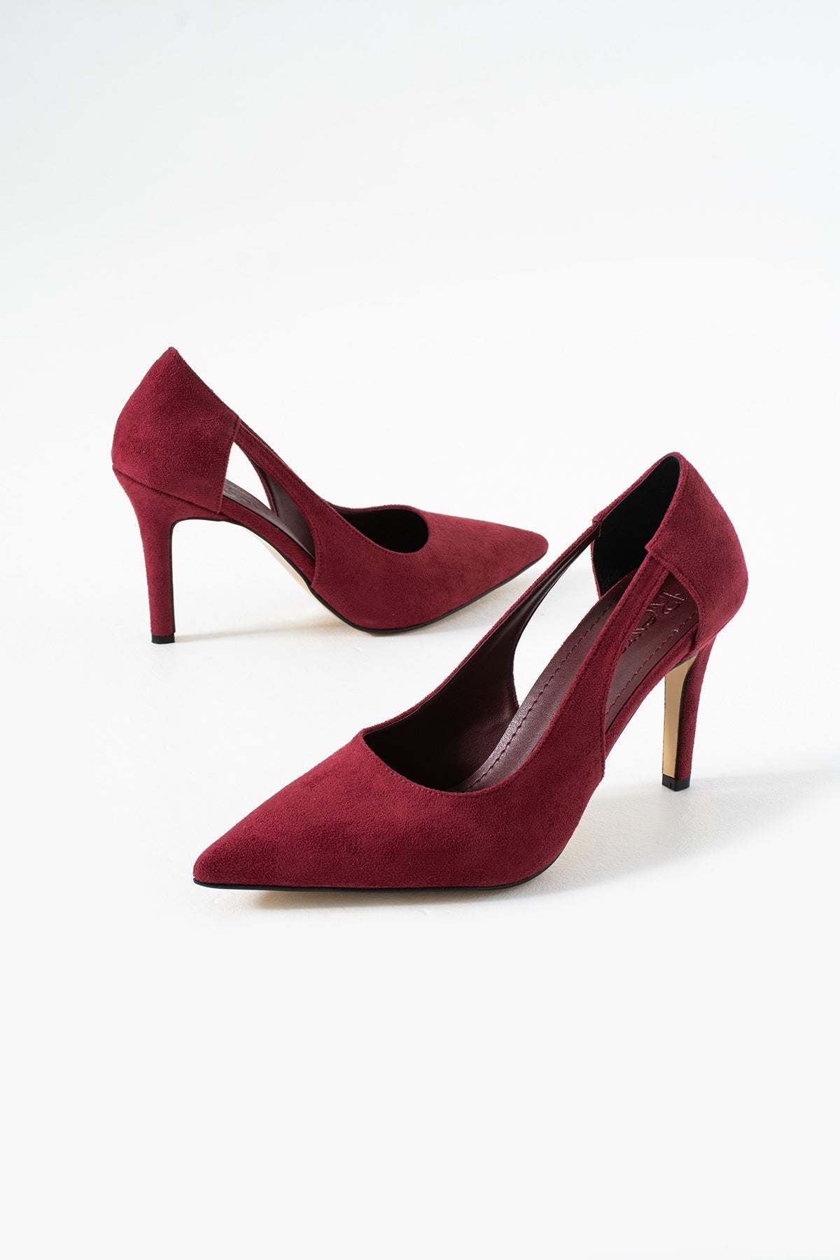 Women's Pointed Toe Calfskin Suede Heeled Shoes 9 cm Comfortable
