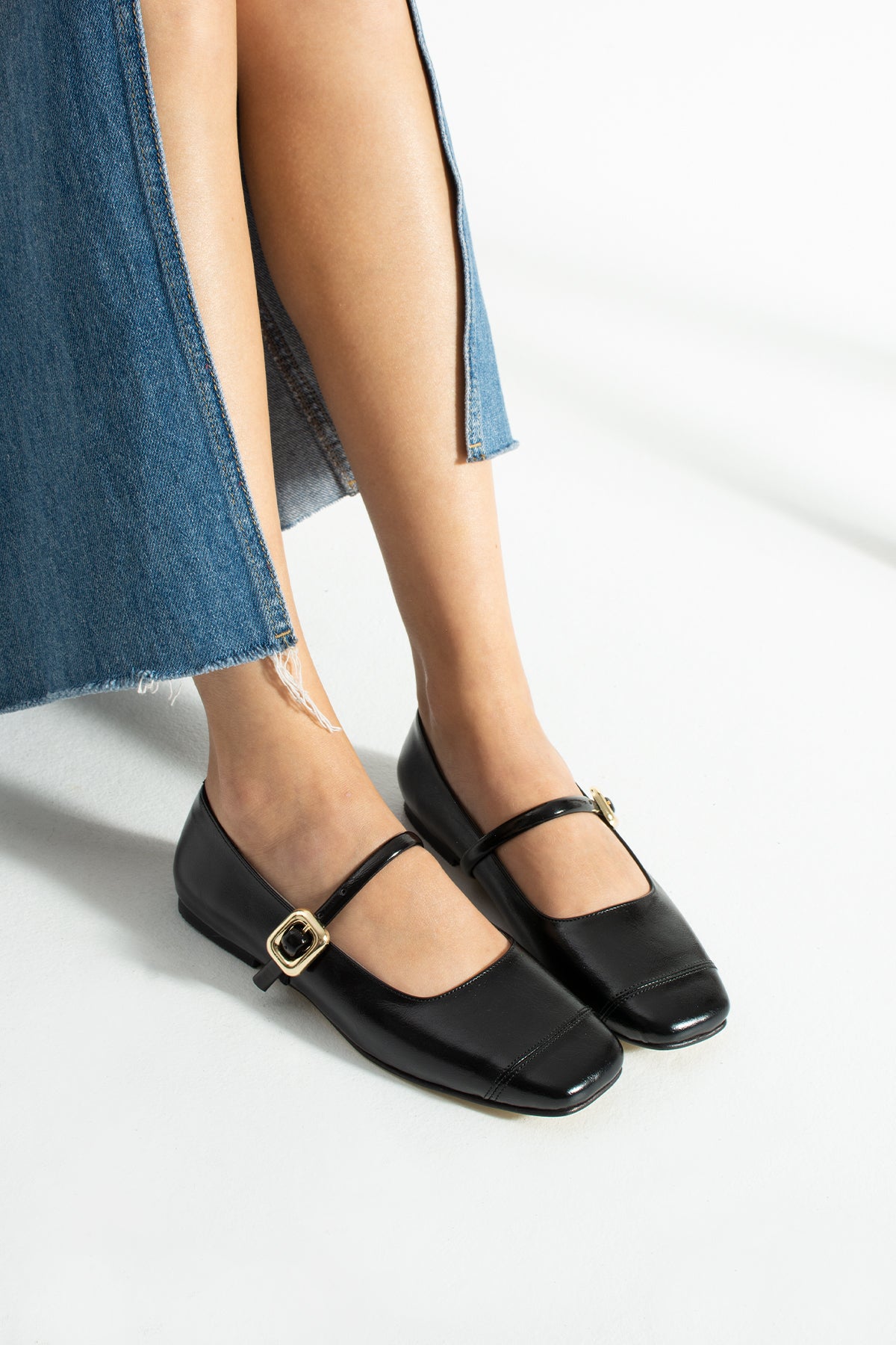 Buckled Mary Jane Ballerina Shoes Flat Sole Comfort