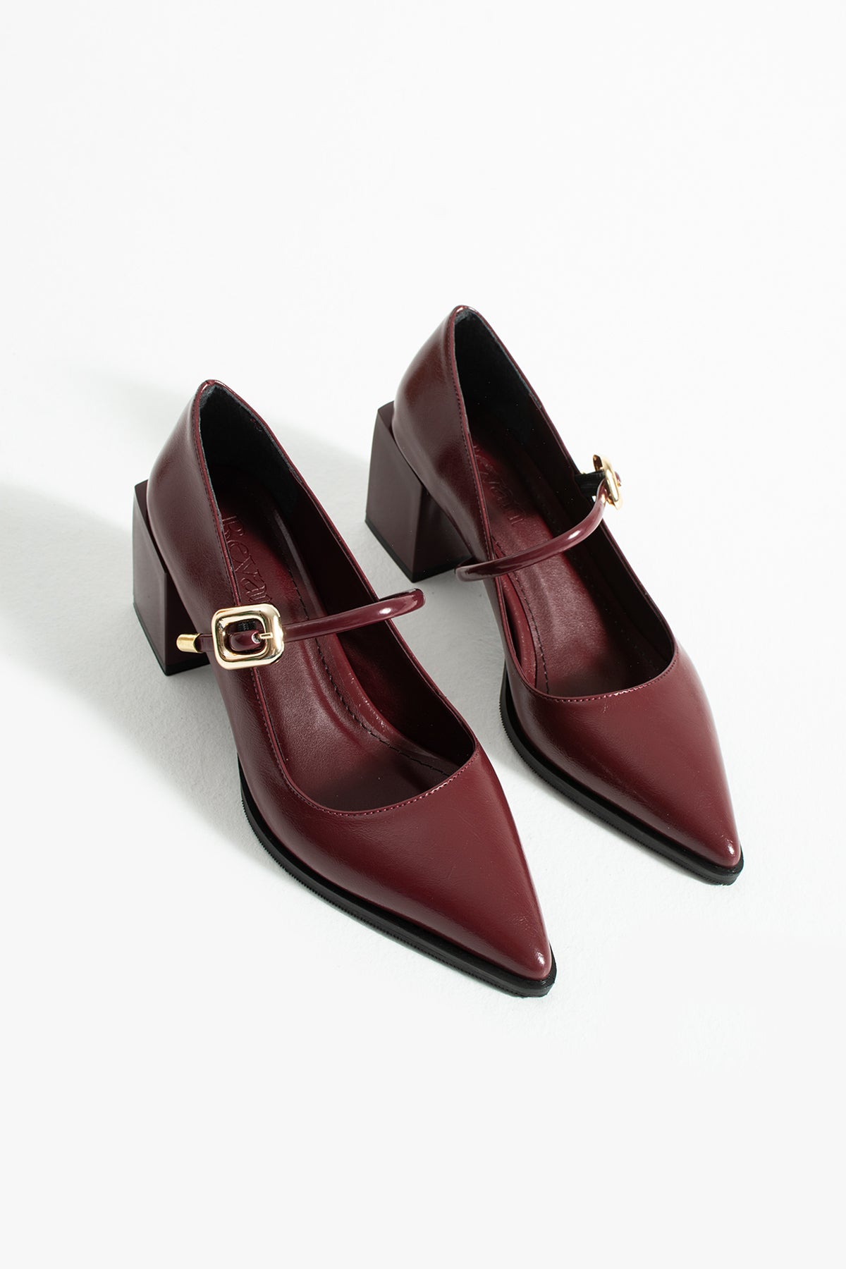 Buckled Block Heel Mary Jane Shoes 6 cm