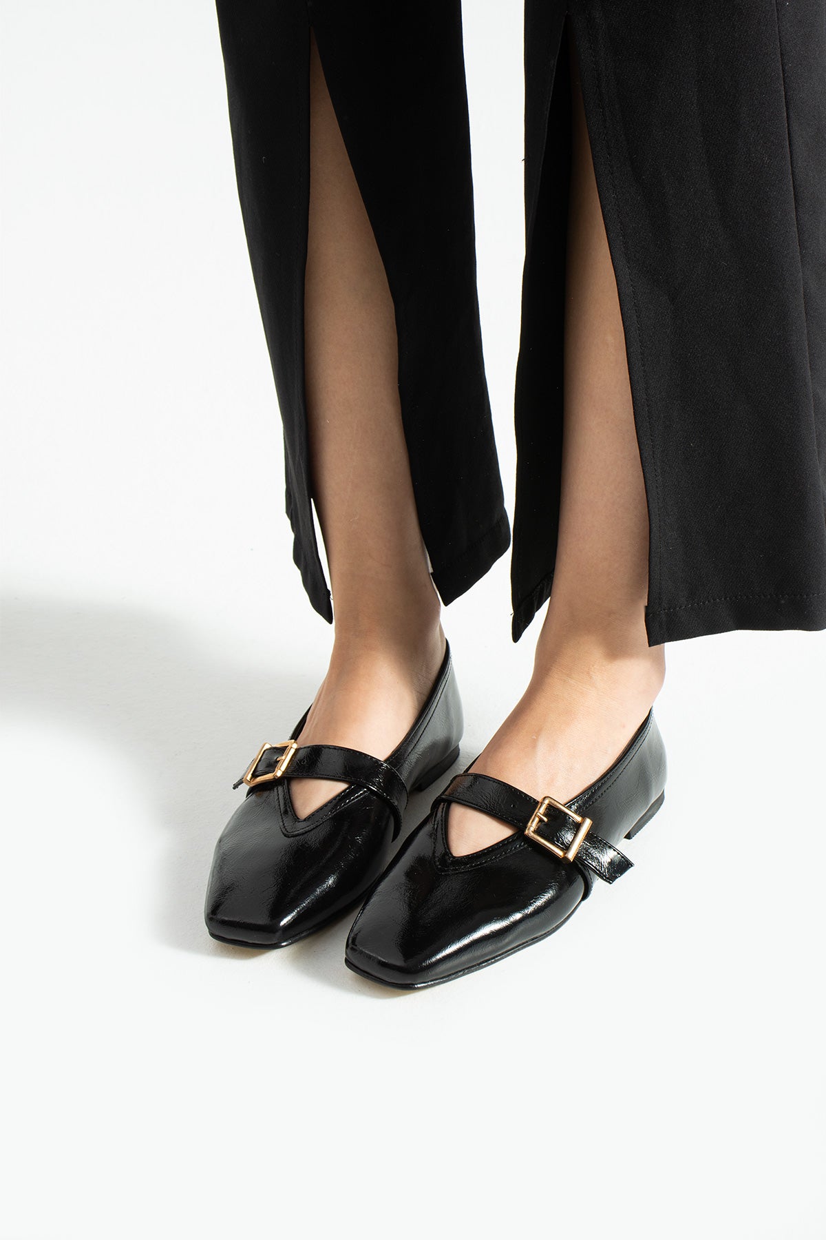 Aveiro Kare Burun Mary Jane Tokalı Babet