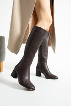 Kadın Uzun Çizme 6cm Topuk