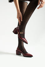 Buckled Block Heel Mary Jane Shoes 6 cm