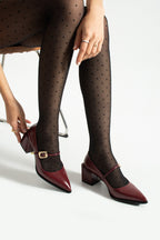 Buckled Block Heel Mary Jane Shoes 6 cm