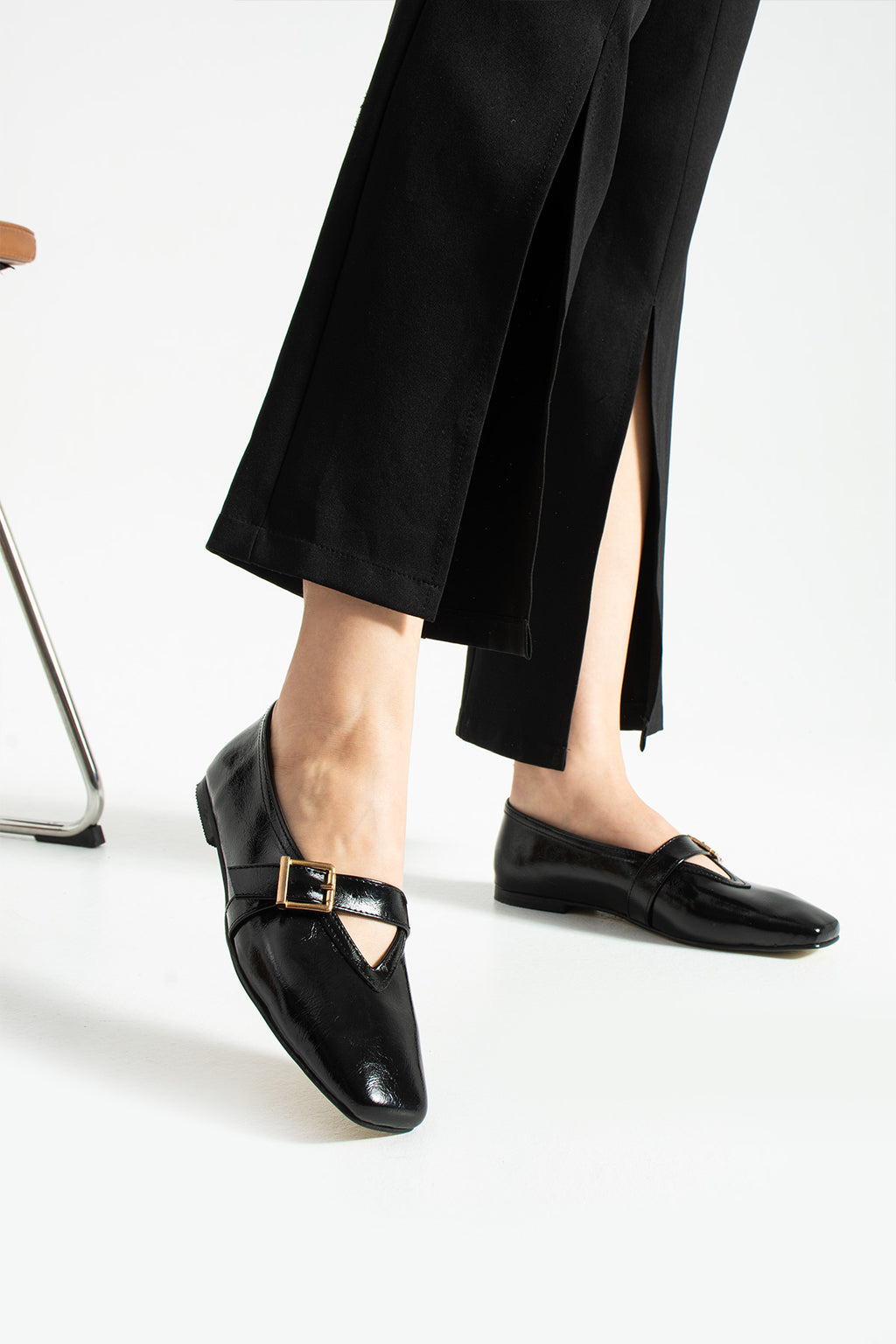 Aveiro Kare Burun Mary Jane Tokalı Babet