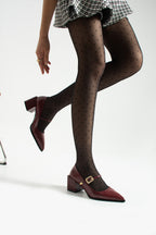 Buckled Block Heel Mary Jane Shoes 6 cm