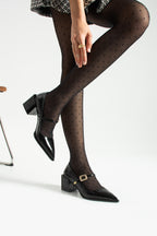 Buckled Block Heel Mary Jane Shoes 6 cm