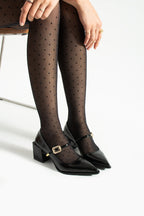 Buckled Block Heel Mary Jane Shoes 6 cm