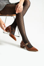 Buckled Block Heel Mary Jane Shoes 6 cm