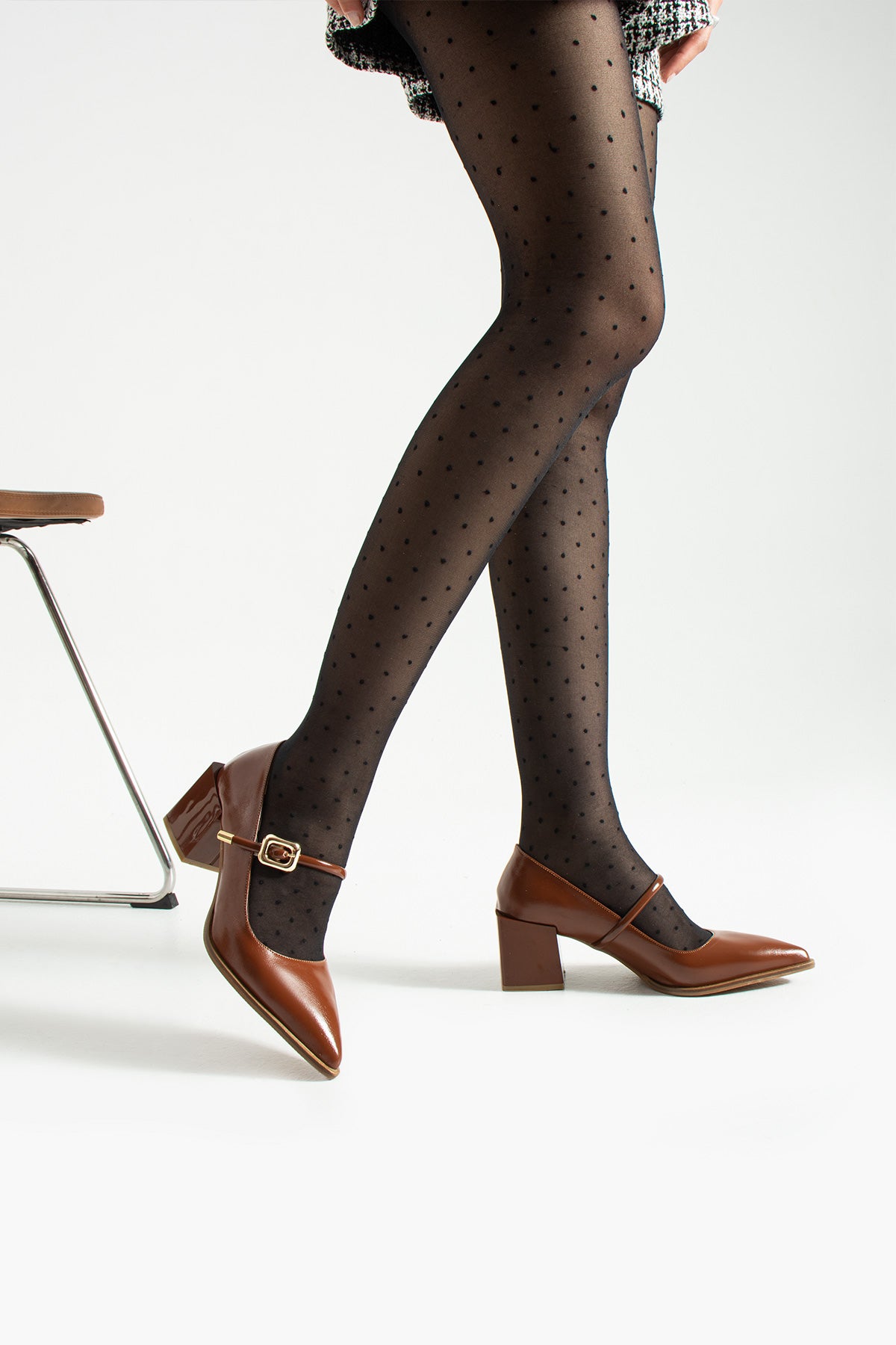 Buckled Block Heel Mary Jane Shoes 6 cm