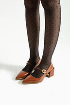 Buckled Block Heel Mary Jane Shoes 6 cm