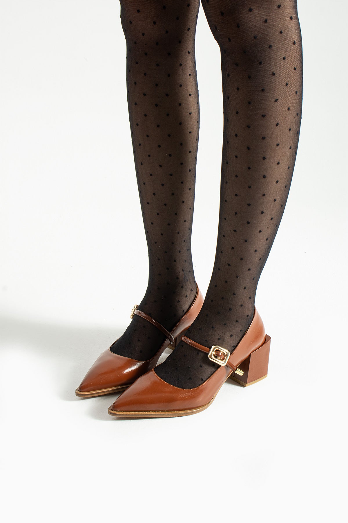 Buckled Block Heel Mary Jane Shoes 6 cm