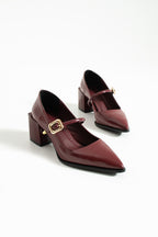 Buckled Block Heel Mary Jane Shoes 6 cm