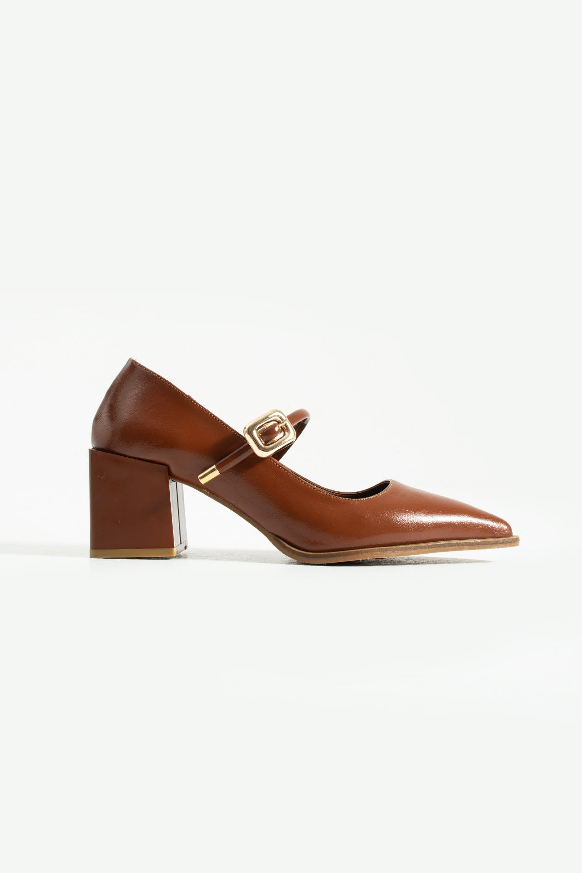 Tokalı Blok Topuklu Mary Jane Ayakkabı 6 cm