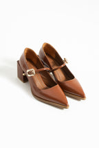 Buckled Block Heel Mary Jane Shoes 6 cm