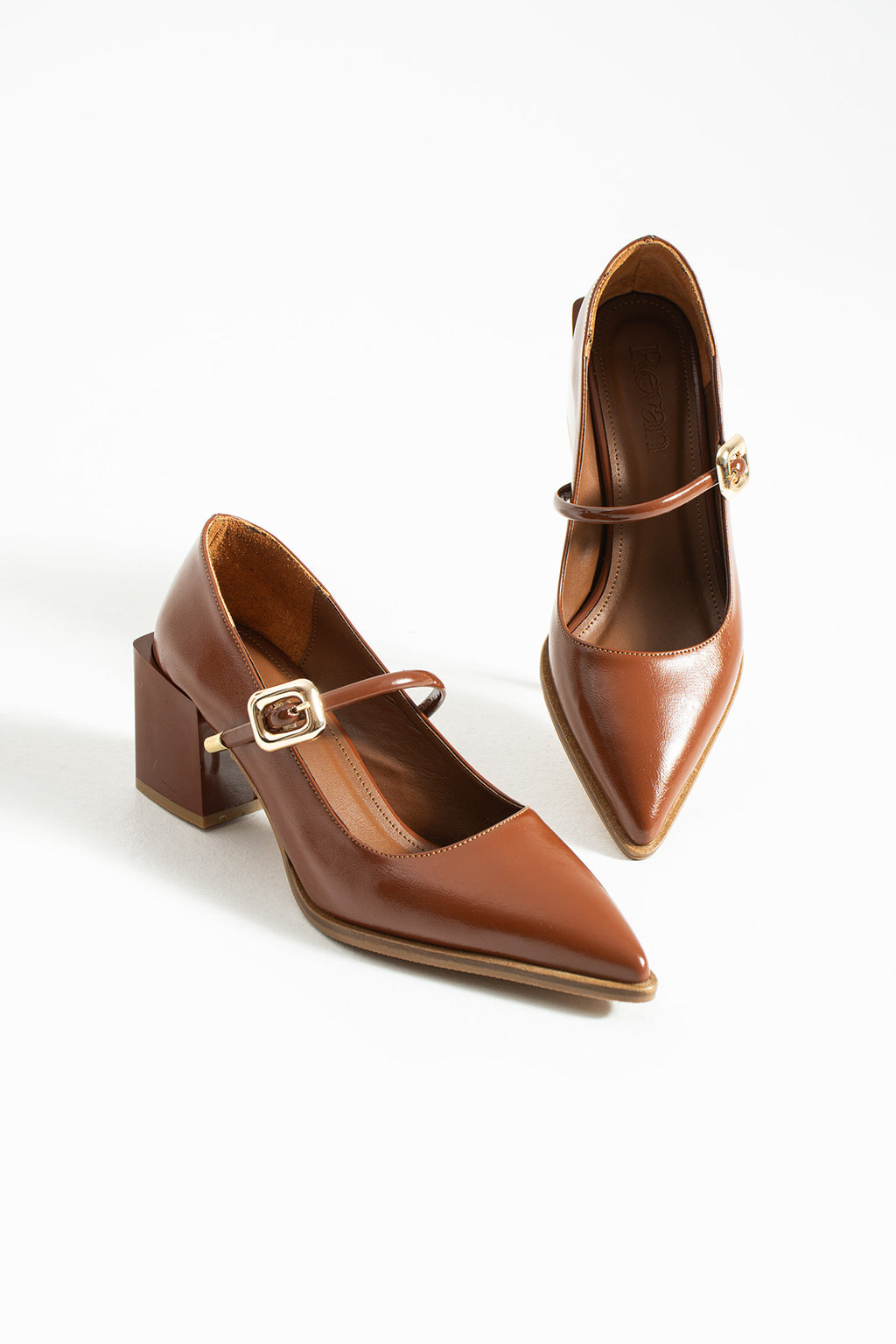 Buckled Block Heel Mary Jane Shoes 6 cm