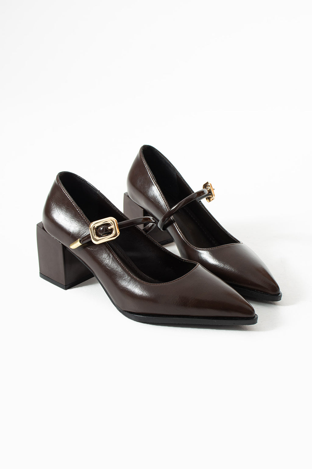 Tokalı Blok Topuklu Mary Jane Ayakkabı 6 cm