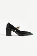 Buckled Block Heel Mary Jane Shoes 6 cm