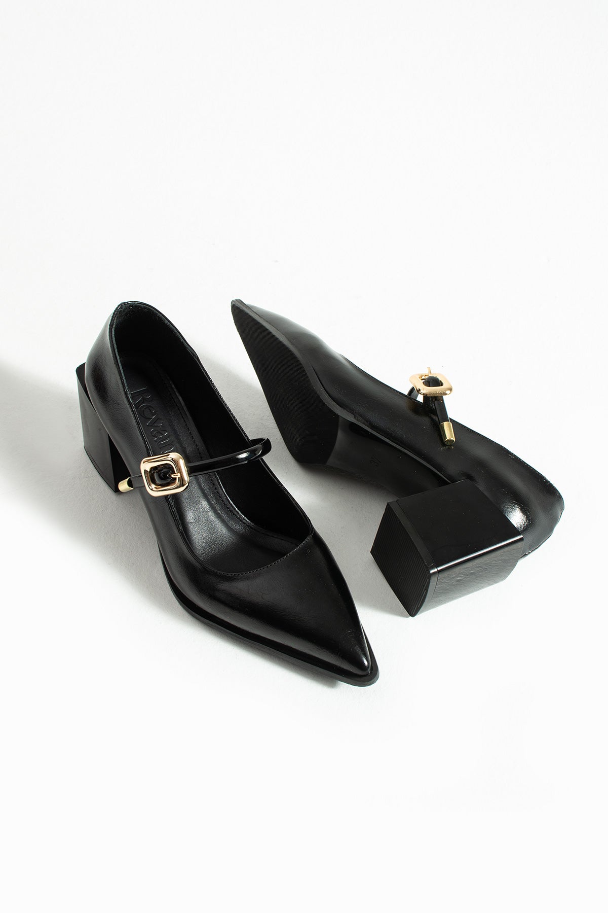 Buckled Block Heel Mary Jane Shoes 6 cm