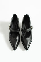 Sivri Burun Topuklu Ayakkabı 6cm - Mary Jane Tarzı