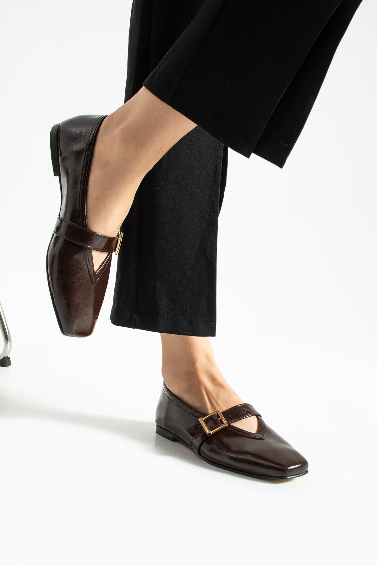 Aveiro Kare Burun Mary Jane Tokalı Babet