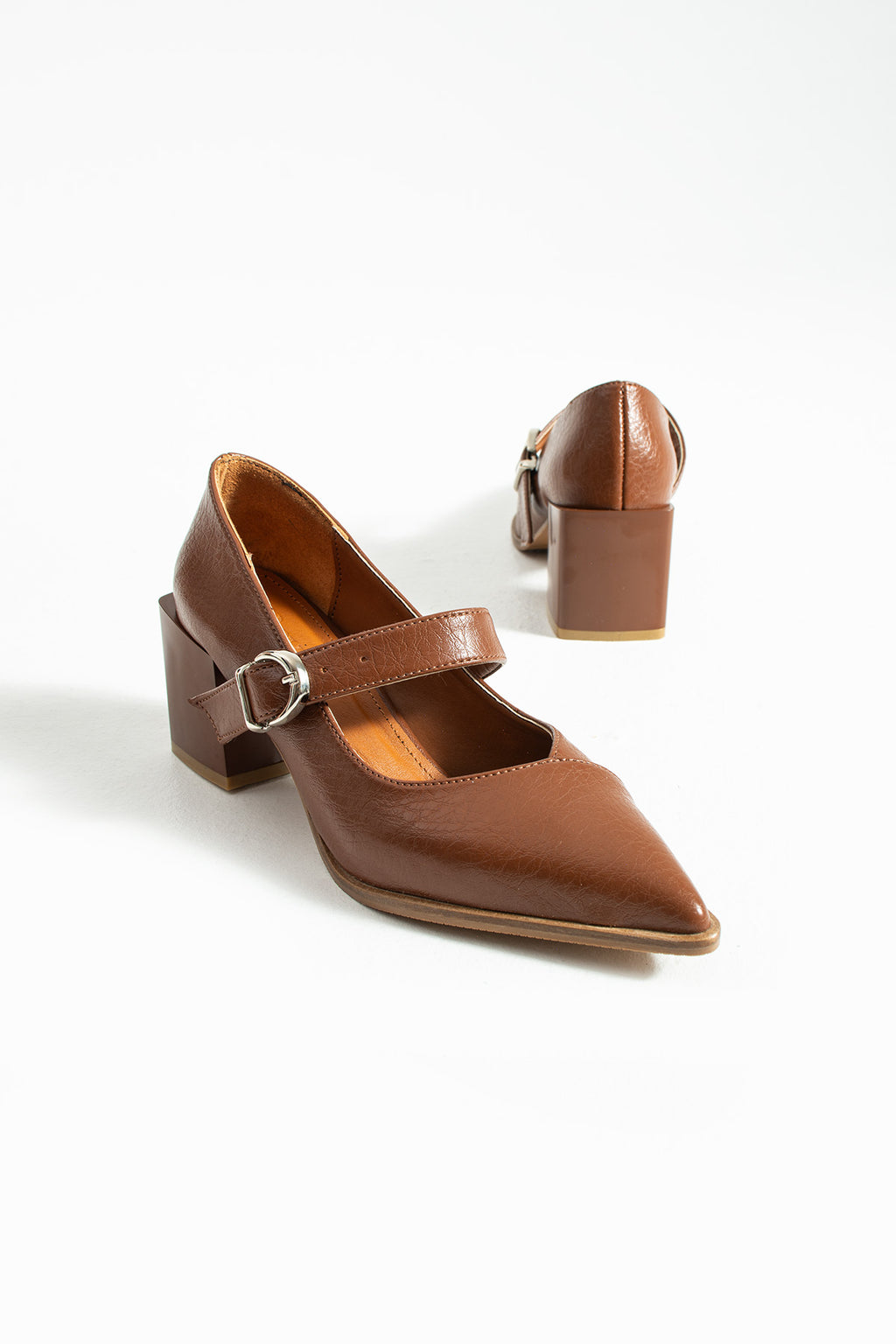 Sivri Burun Topuklu Ayakkabı 6cm - Mary Jane Tarzı