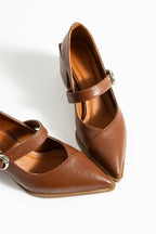 Sivri Burun Topuklu Ayakkabı 6cm - Mary Jane Tarzı