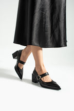 Sivri Burun Topuklu Ayakkabı 6cm - Mary Jane Tarzı