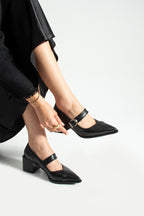 Sivri Burun Topuklu Ayakkabı 6cm - Mary Jane Tarzı