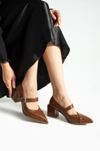 Sivri Burun Topuklu Ayakkabı 6cm - Mary Jane Tarzı