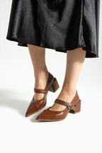 Sivri Burun Topuklu Ayakkabı 6cm - Mary Jane Tarzı