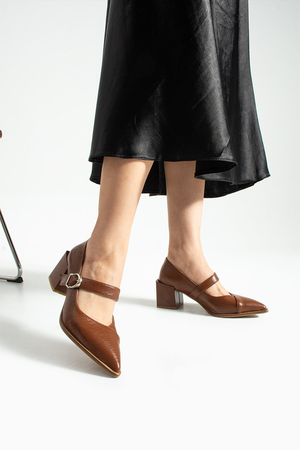 Sivri Burun Topuklu Ayakkabı 6cm - Mary Jane Tarzı