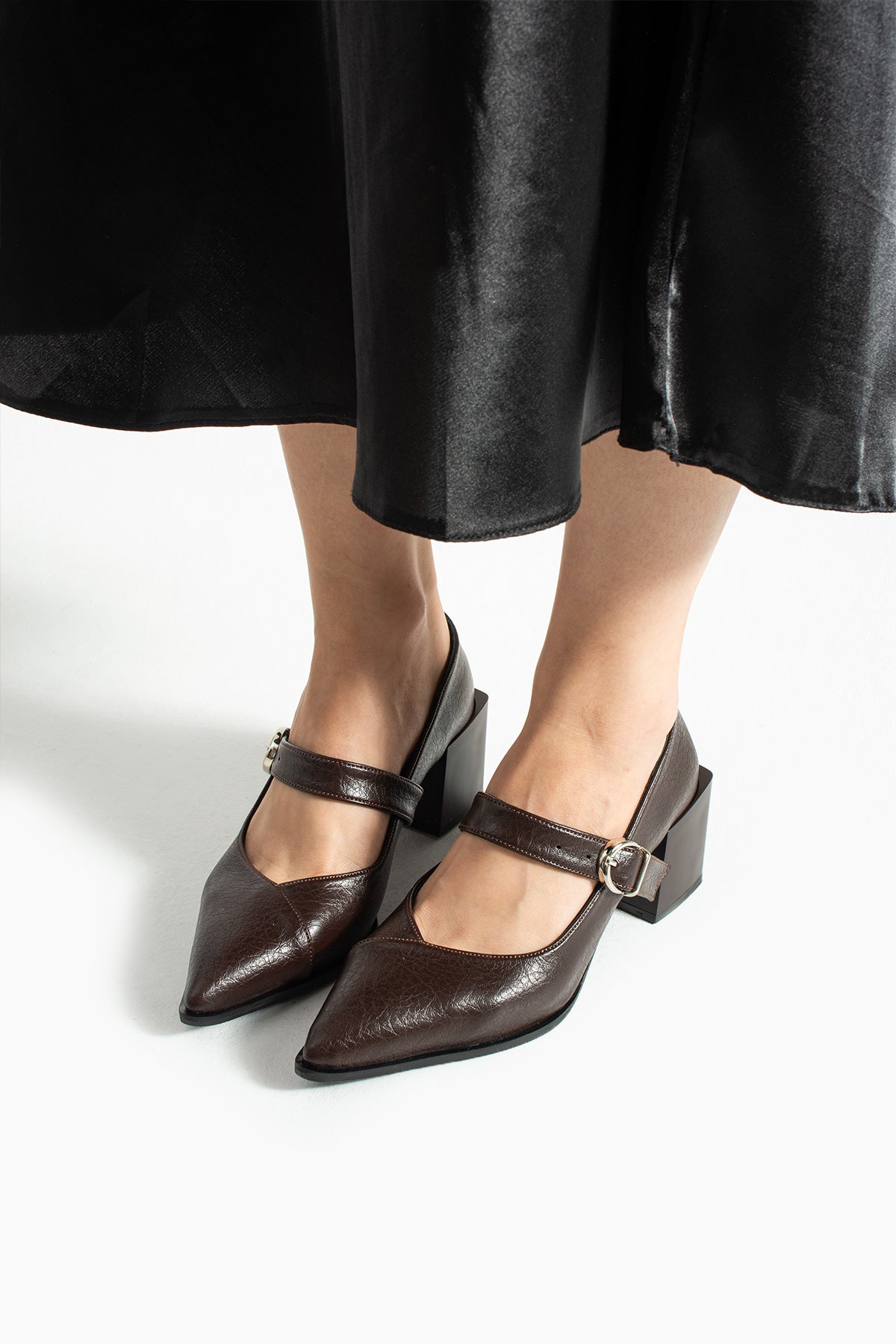 Sivri Burun Topuklu Ayakkabı 6cm - Mary Jane Tarzı