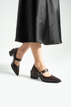 Sivri Burun Topuklu Ayakkabı 6cm - Mary Jane Tarzı