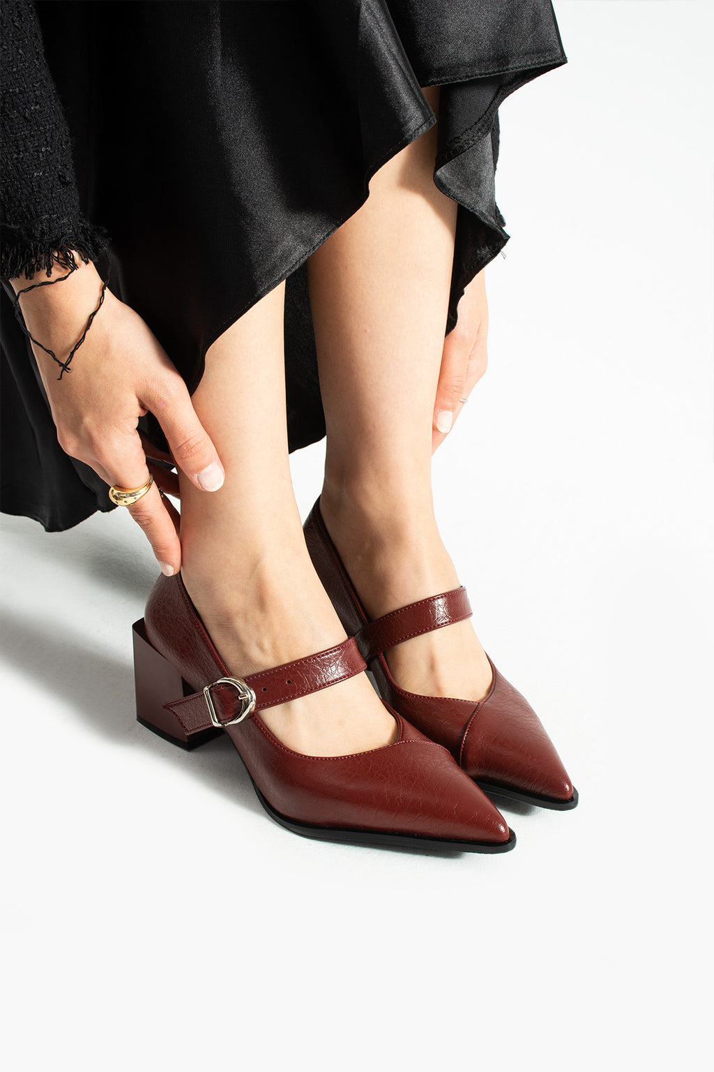 Sivri Burun Topuklu Ayakkabı 6cm - Mary Jane Tarzı