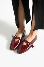 Aveiro Kare Burun Mary Jane Tokalı Babet