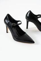 Bilekten Bağlamalı Mary Jane Topuklu Ayakkabı 10 cm