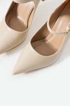 Bilekten Bağlamalı Mary Jane Topuklu Ayakkabı 10 cm