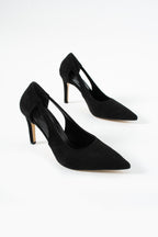 Kadın Sivri Burun Dana Süet Topuklu Ayakkabı 9 cm Konforlu