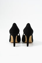 Kadın Sivri Burun Dana Süet Topuklu Ayakkabı 9 cm Konforlu