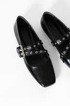 Çift Tokalı Punk Rock Mary Jane Babet 1cm