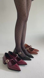 Buckled Block Heel Mary Jane Shoes 6 cm