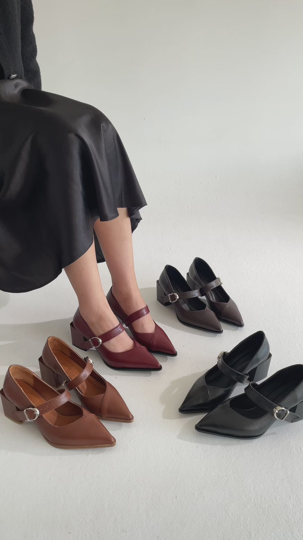 Sivri Burun Topuklu Ayakkabı 6cm - Mary Jane Tarzı