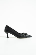 Fiyonk Detaylı Kitten Topuklu Ayakkabı 5 cm Konforlu