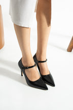 Bilekten Bağlamalı Mary Jane Topuklu Ayakkabı 10 cm