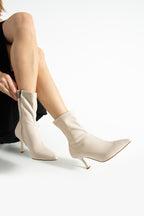 Streç Cilt Bot 7cm - Sivri Burun Yandan Fermuarlı