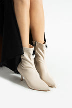 Streç Cilt Bot 7cm - Sivri Burun Yandan Fermuarlı